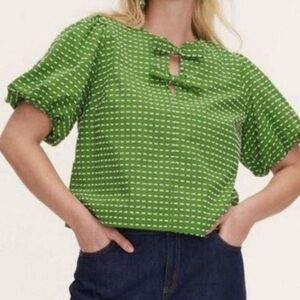 KATE SPADE for TARGET green puff sleeve blouse - Large